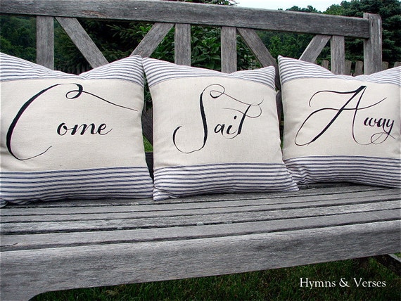 Come Sail Away - Nautical Pillow Cover Set with Rope Detail