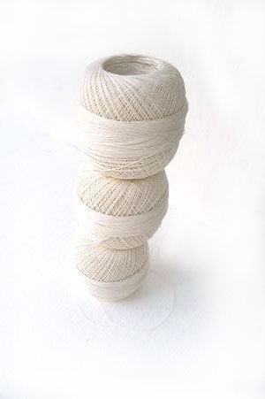 set of 3 balls of  cream white Linen yarn for handmade, pastel, linen thread