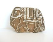 Textile block print stamp - Handmade - Wooden - Elephant - Home Decor - Living room - Wall art