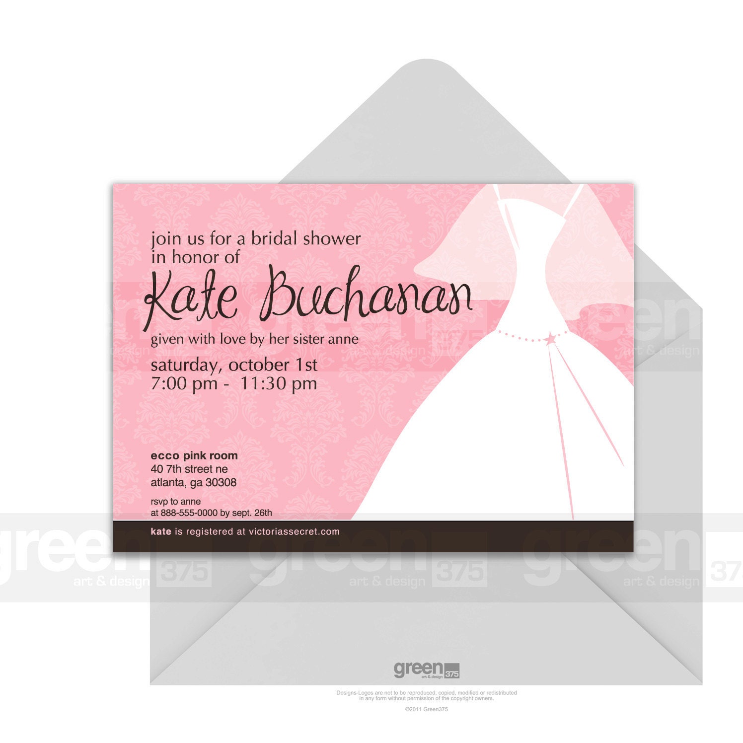 Bridal Wedding Shower invitations HQ Digital file JPG 5