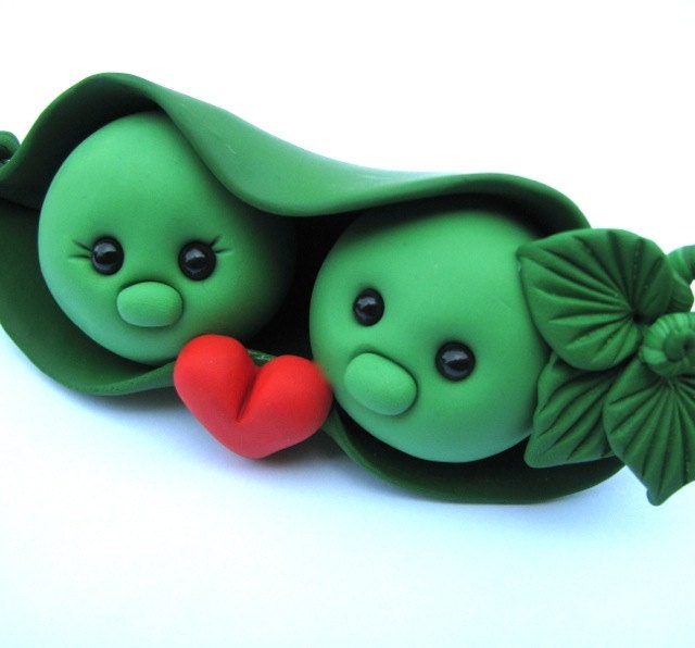 Two Peas in a Pod Wedding Cake Topper